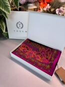Touch İthal Etnik Desen Yün İpek Şal 34330 - Gold Pembe