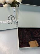 Touch İthal Etnik Desen Yün İpek Şal- 34660 - Bordo
