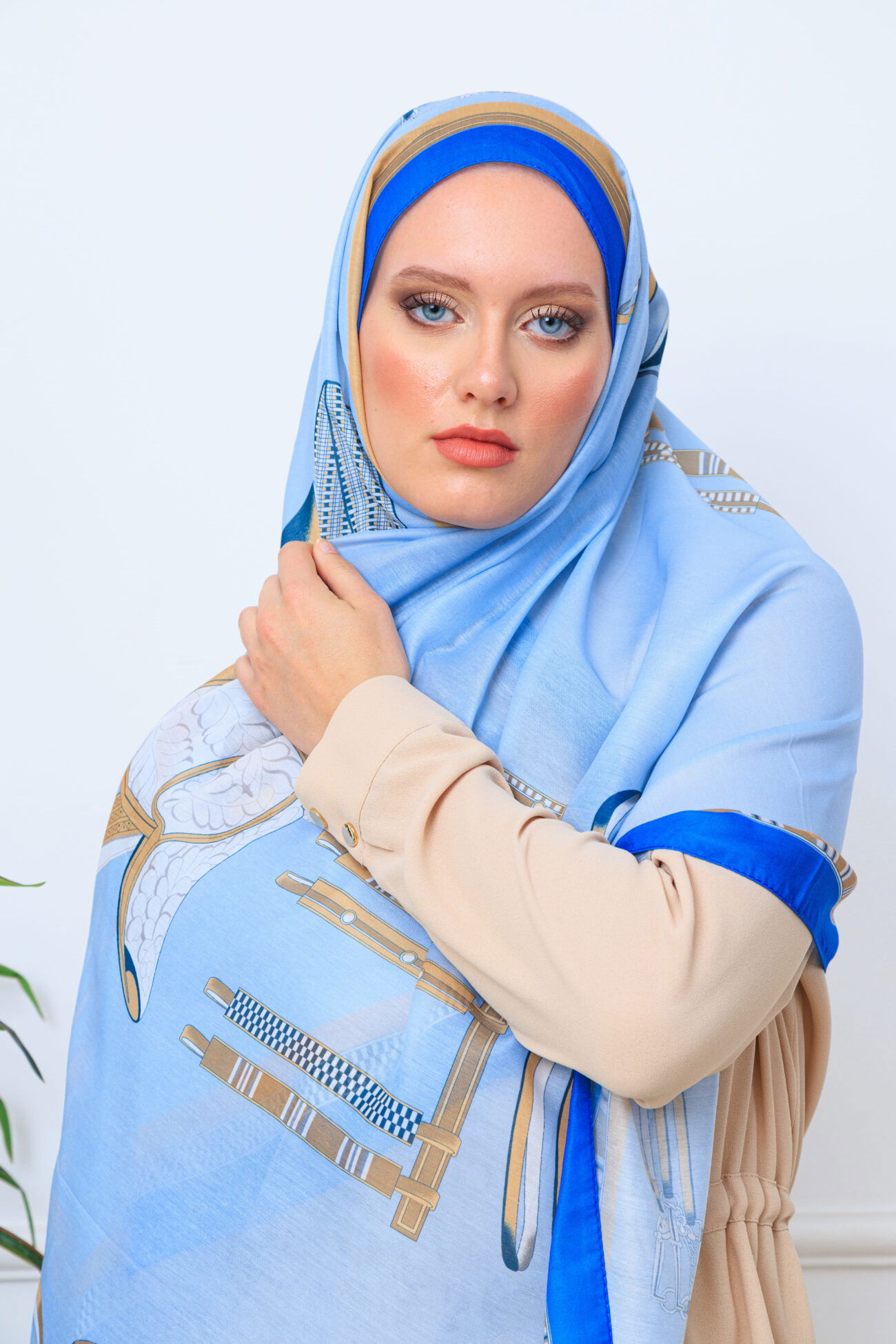 hermes pamuk soft şal - 32014 Bebe Mavi - Görsel 3