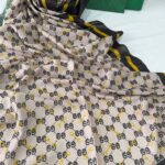 NEW GUCCİ Desen Pamuk İpek Şal-64750- Siyah-Gold