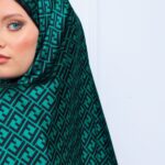 İthal Çifttaraflı Fendi İnci Vual İpek Şal-14500 -Zümrüt