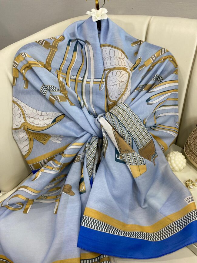hermes pamuk soft şal - 32014 Bebe Mavi