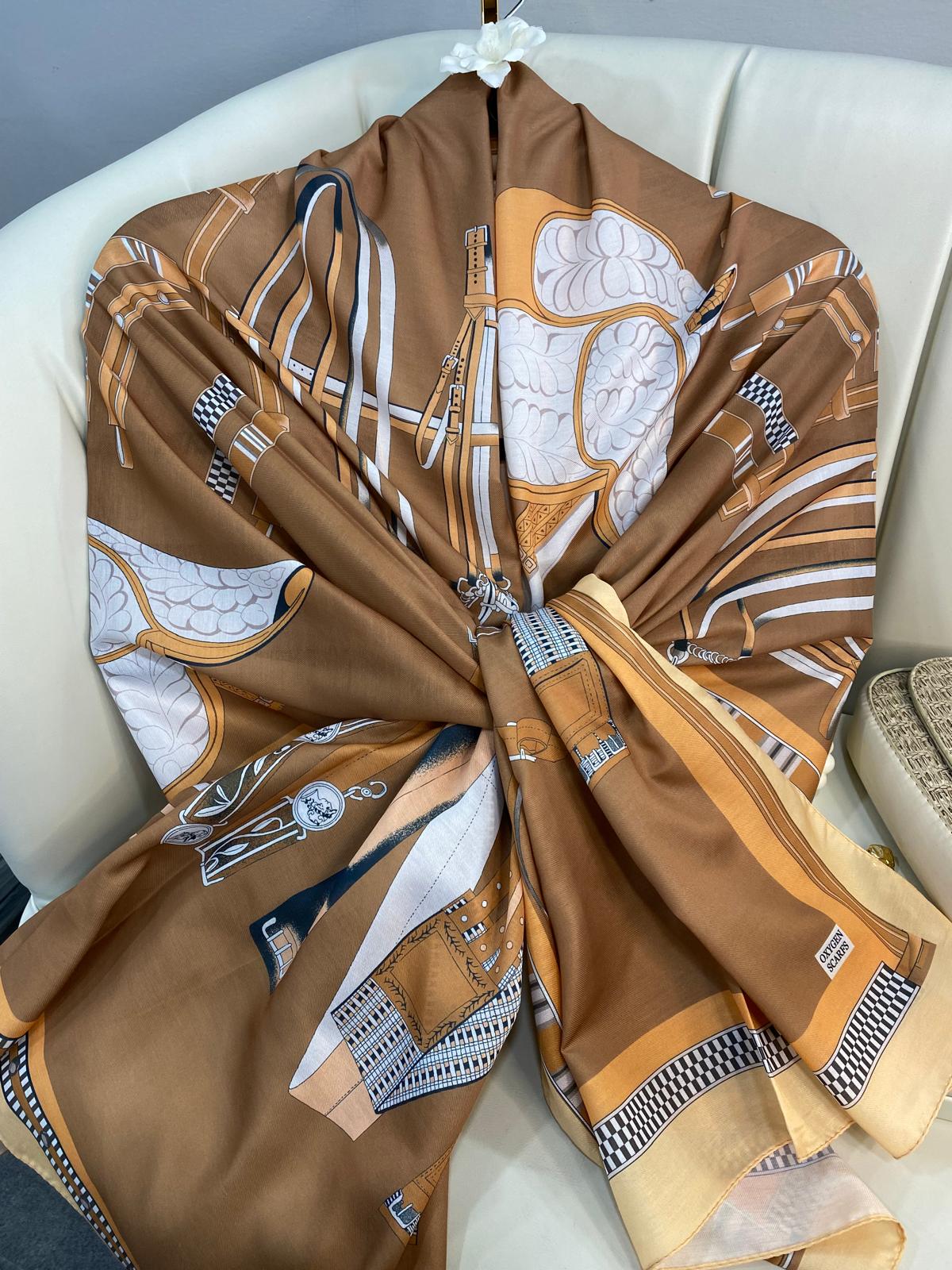 hermes pamuk soft şal - 32014 Camel - Görsel 3