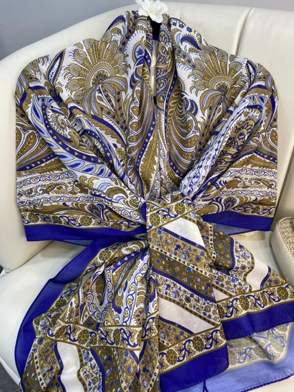Etro Desen New Pamuk Soft Şal 23012 – Saks