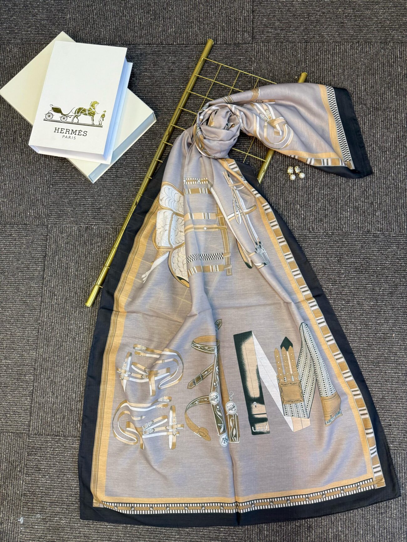 hermes pamuk soft şal - 32014 Füme