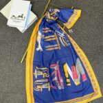 hermes pamuk soft şal - 32014 Lacivert-Altın