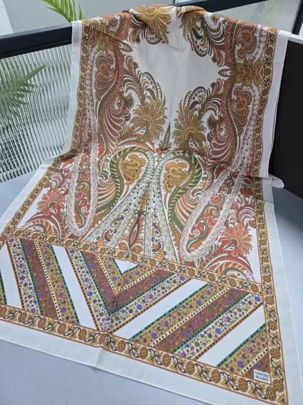 Etro Desen New Pamuk Soft Şal 23012 – Altın