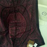 Touch İthal Etnik Desen Pamuk İpek Şal- 35440 - Bordo Siyah