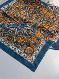 Etro Buta Desenli Pamuk Soft Şal - 377350 - Bebe mavisi Gold