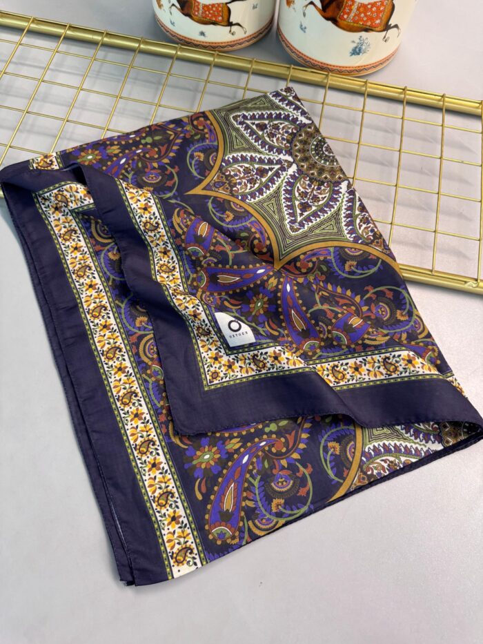 Etro Buta Desenli Pamuk Soft Şal - 377350 - Lacivert - Görsel 2
