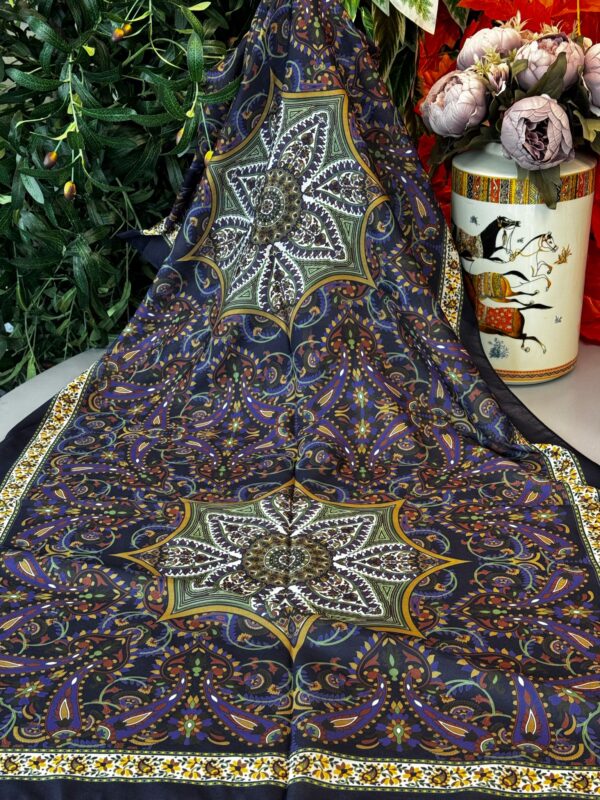 Etro Buta Desenli Pamuk Soft Şal – 377350 – Lacivert