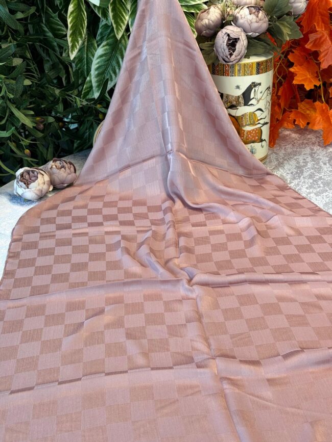 Dama Desen Jakar Şal - Pembe