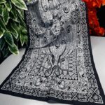 Etro New Etnik Desen Pamuk İpek Şal - 23564 - Siyah Gri
