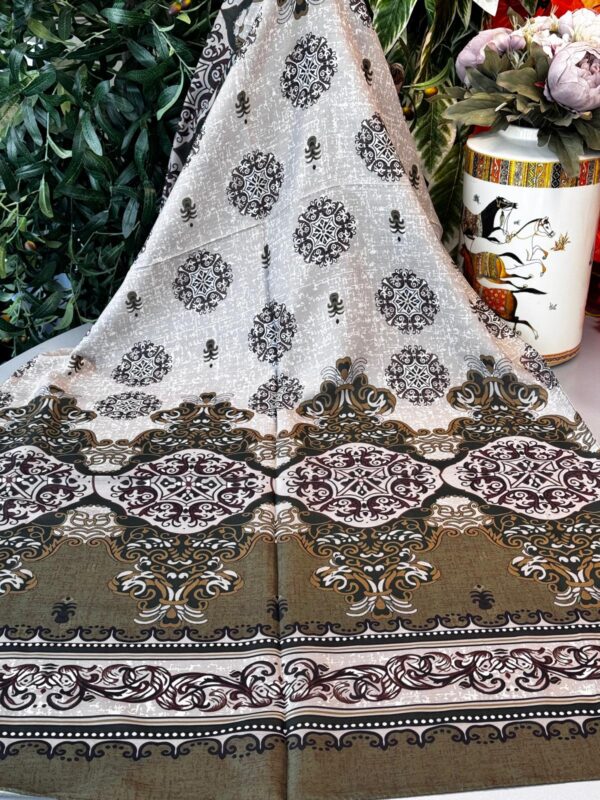 Hint Etro Desenli Pamuk Soft Şal – 658960 – Yaprak Yeşili