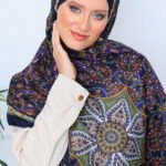 Etro Buta Desenli Pamuk Soft Şal - 377350 - Lacivert