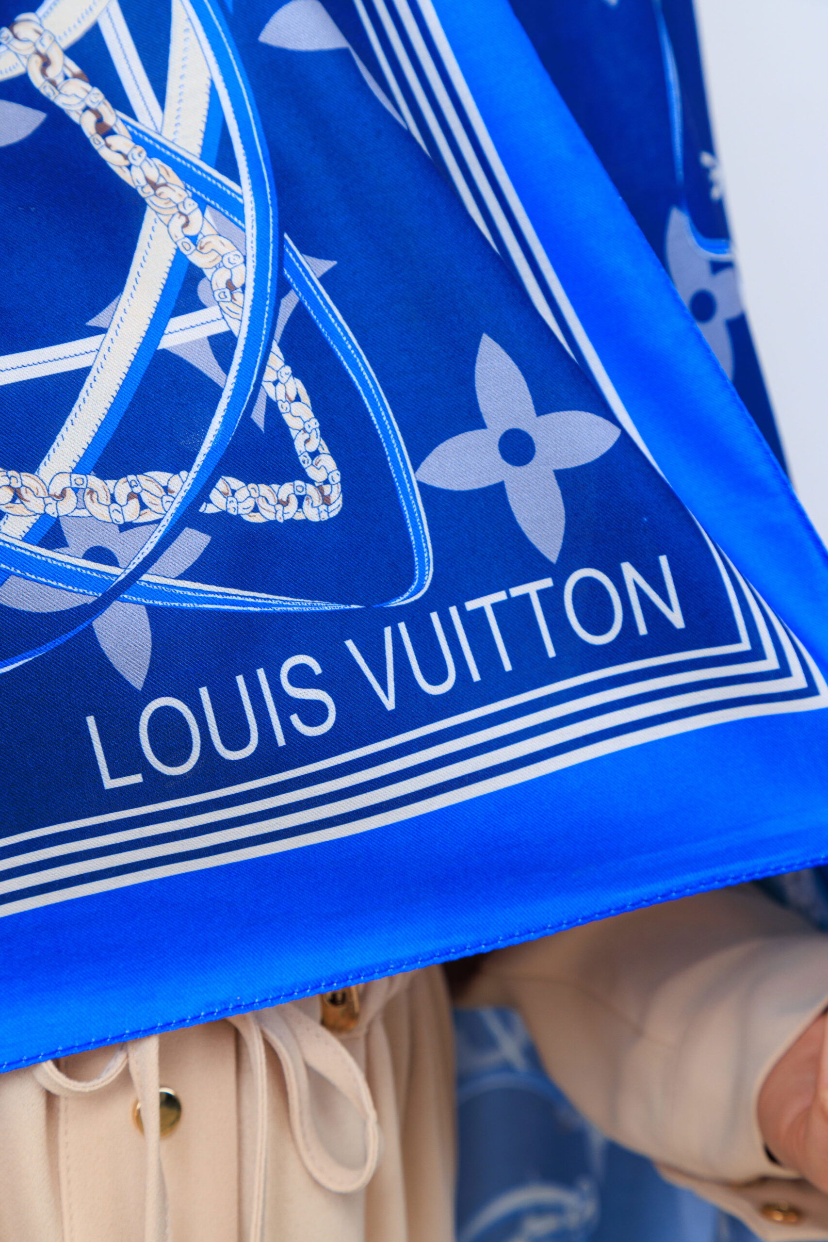 Lv Kemer Desen Pamuk Soft Şal 31230 - Saks - Görsel 4