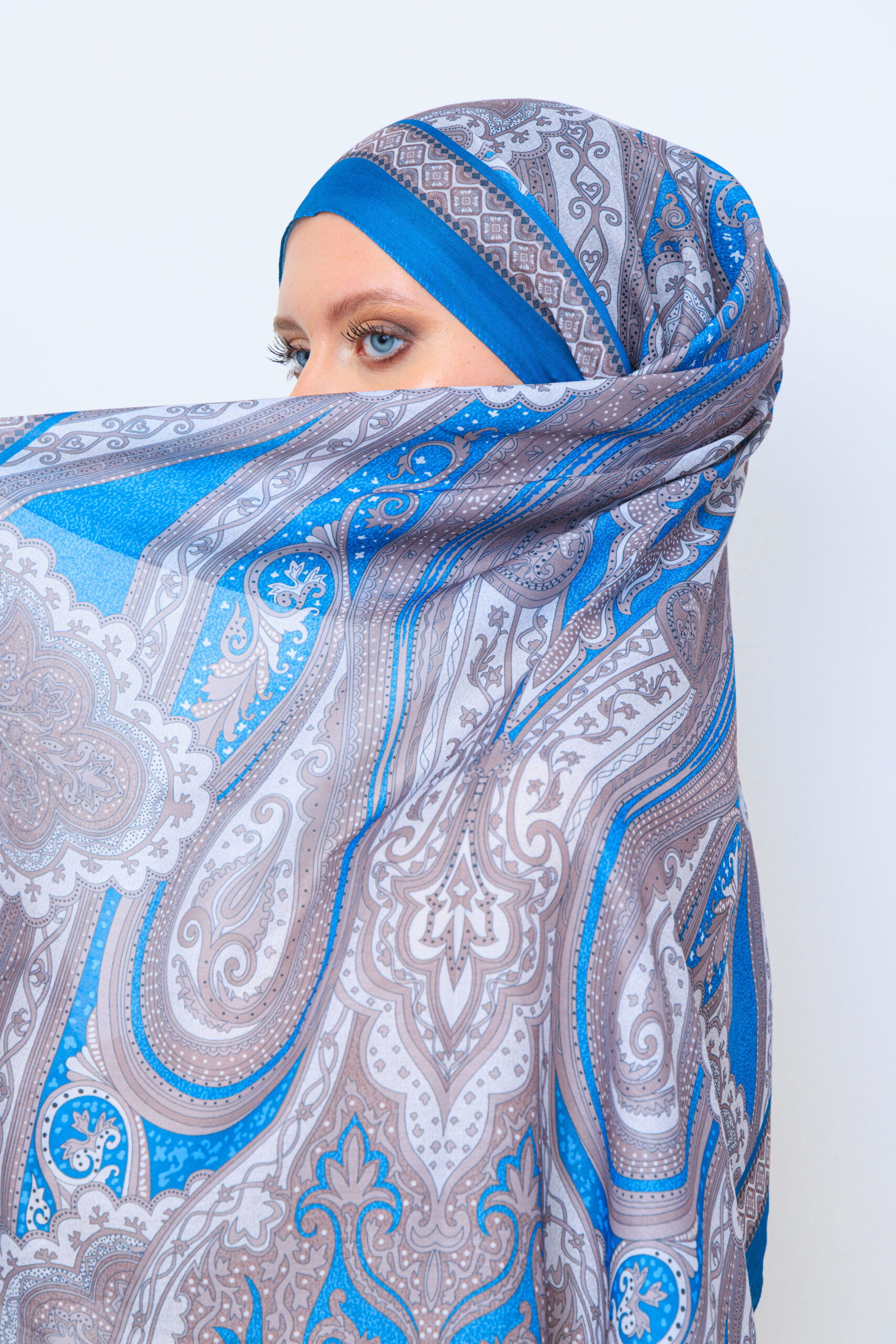 Yeni Etnik Pamuk Soft Şal 65301 - 65301  Turkuaz - Görsel 5