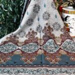 Hint Etro Desenli Pamuk Soft Şal - 658960 - Petrol-Bordo