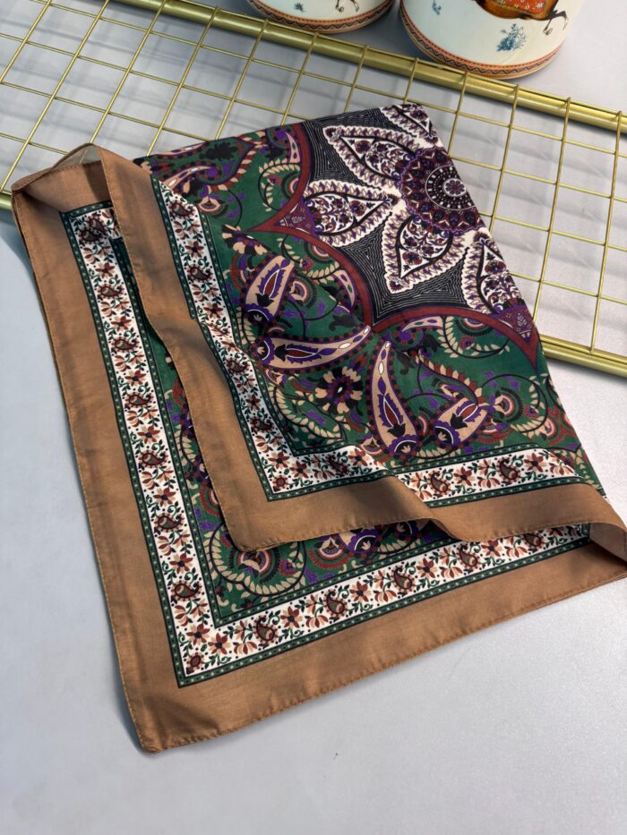 Etro Buta Desenli Pamuk Soft Şal - 377350 - Zümrüt Vizon - Görsel 2
