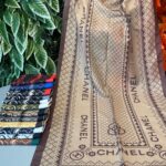 Chanel Çizgili Pamuk Soft Şal 51201 - Vizon