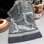 Yeni Etnik Pamuk Soft Şal 65301 - 65301  Siyah-gri