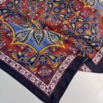 Etro Buta Desenli Pamuk Soft Şal - 377350 - Lacivert Bordo