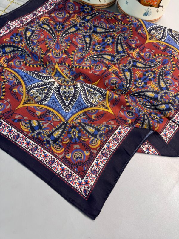 Etro Buta Desenli Pamuk Soft Şal – 377350 – Lacivert Bordo