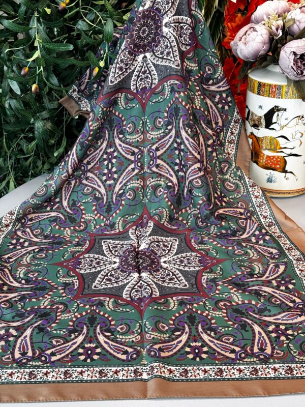 Etro Buta Desenli Pamuk Soft Şal – 377350 – Zümrüt Vizon