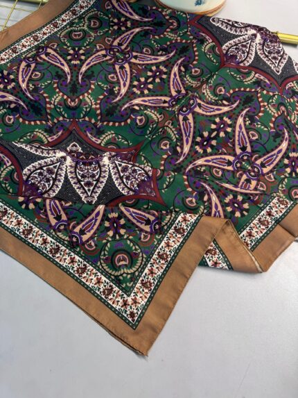 Etro Buta Desenli Pamuk Soft Şal - 377350 - Zümrüt Vizon