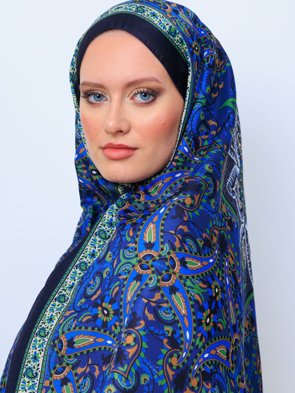 Etro Buta Desenli Pamuk Soft Şal - 377350 - Saks - Görsel 4