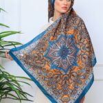 Etro Buta Desenli Pamuk Soft Şal - 377350 - Bebe mavisi Gold