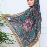 Etro Buta Desenli Pamuk Soft Şal - 377350 - Zümrüt Vizon