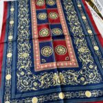 Versace Pamuk İpek Şal 50232 - Bordo - Lacivert