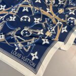 Lv Kemer Desen Pamuk Soft Şal 31230 - Lacivert