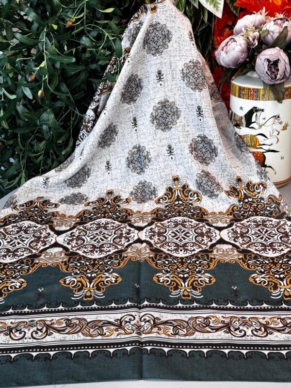 Hint Etro Desenli Pamuk Soft Şal – 658960 – Zümrüt