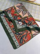 Etro Buta Desenli Pamuk Soft Şal - 377350 - Turuncu Yeşil