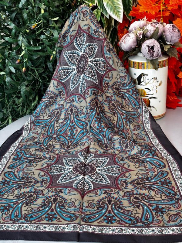 Etro Buta Desenli Pamuk Soft Şal – 377350 – Vizon Lacivert