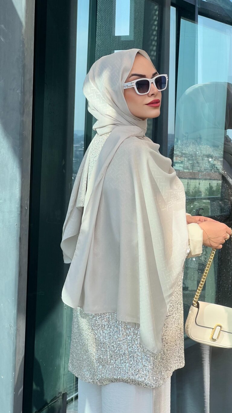 New Desen Pamuk Jakar İpek Şal - 19450 - Ekru