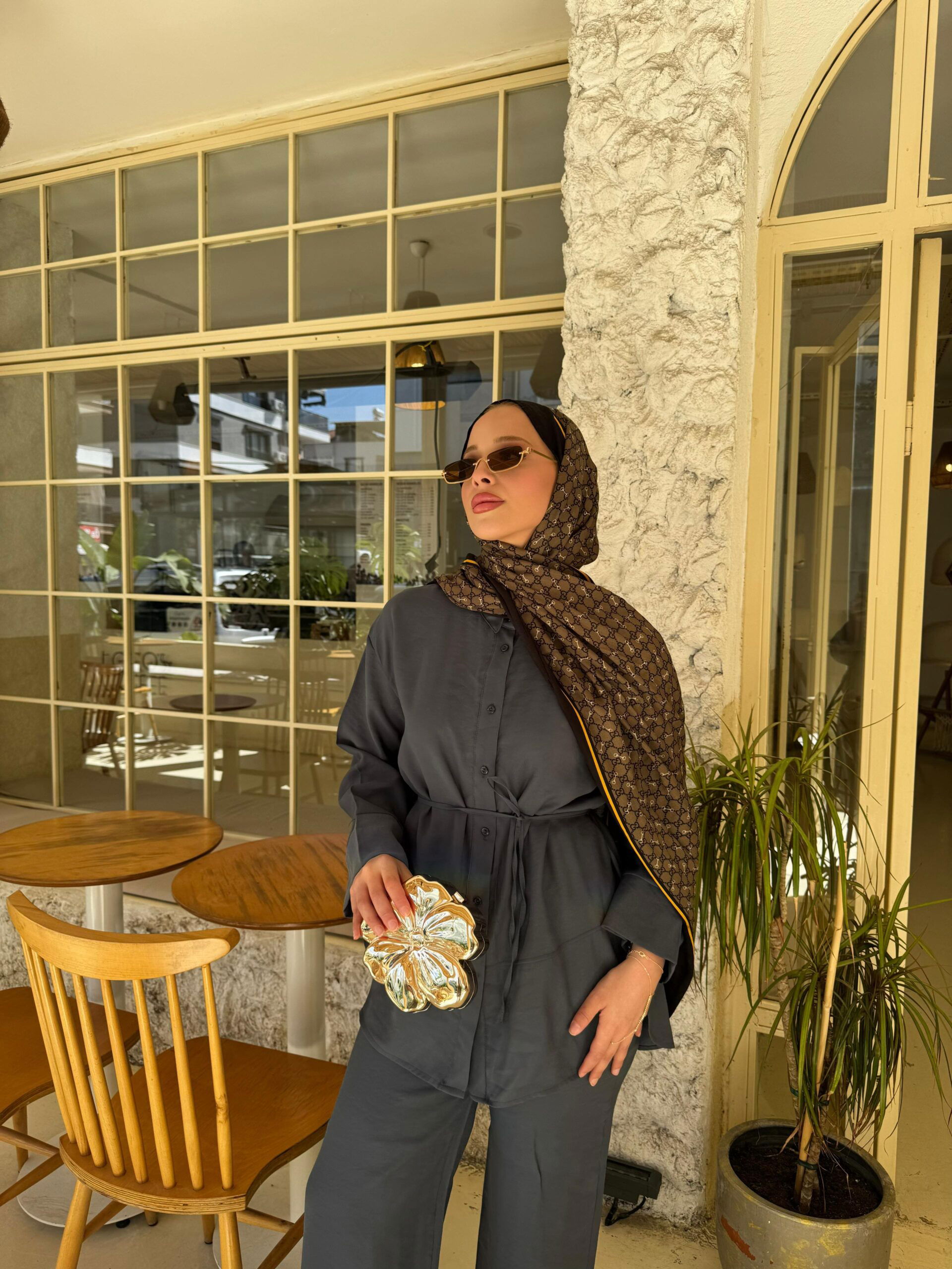 Gucci A Kalite İthal Yün İpek Şal – Siyah-Turuncu
