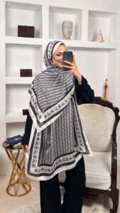 Fendi Monogram Pamuk Soft Şal 64302 - Beyaz