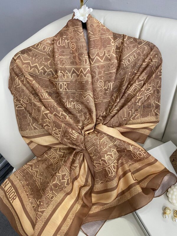 Dior Monogram Pamuk Soft Şal 86021 – KAHVE