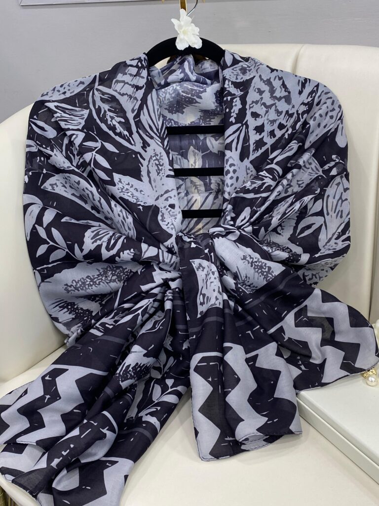 Etnik Desenli Etro Pamuk Soft Şal - 893250 - Siyah