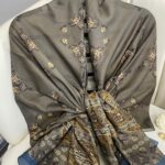 Kupa Desenli Pamuk İpek Şal - 797730 - Haki-Petrol