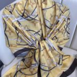 Lv Kemer Desen Pamuk Soft Şal 31230 - SİYAH-SARI