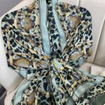 Hermes Leopar Pamuk Soft Şal 65329 - Çağla