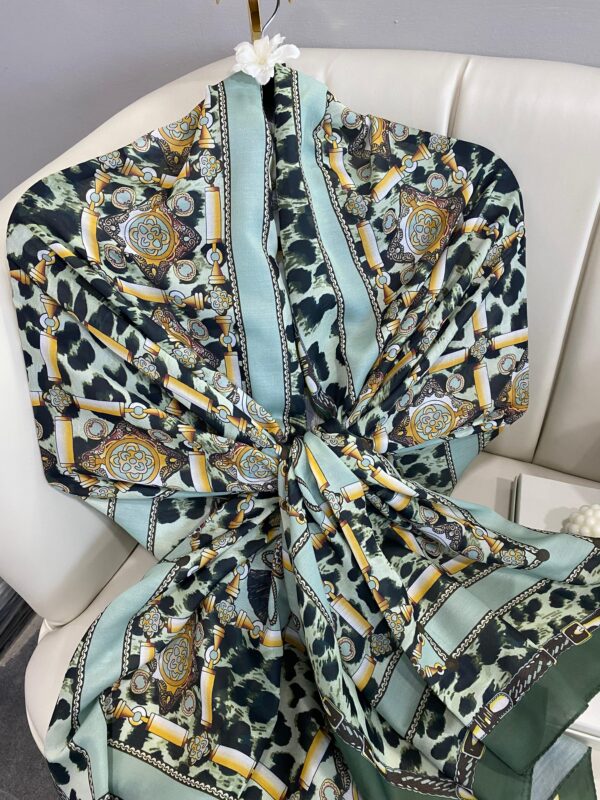 Hermes Leopar Pamuk Soft Şal 65329 – Çağla
