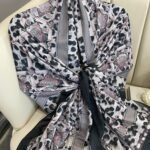 Hermes Leopar Pamuk Soft Şal 65329 - Mor