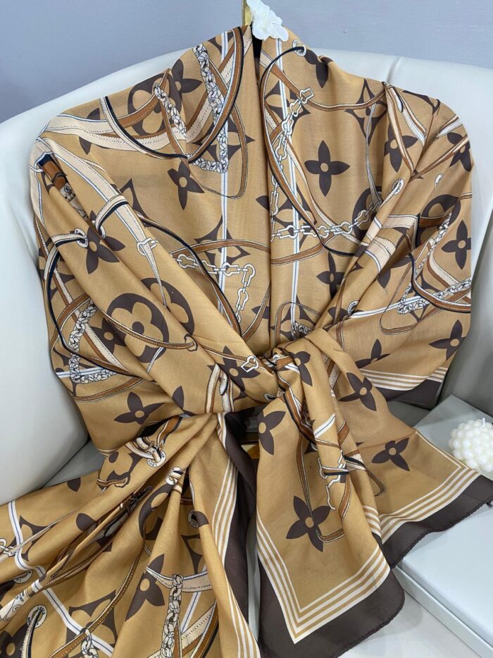 Lv Kemer Desen Pamuk Soft Şal 31230 - Soft Turuncu - Görsel 5