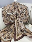 Lv Kemer Desen Pamuk Soft Şal 31230 - Çikolata