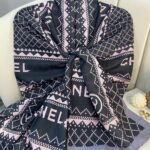 Chanel Çizgili Pamuk Soft Şal 51201 - Antrasit